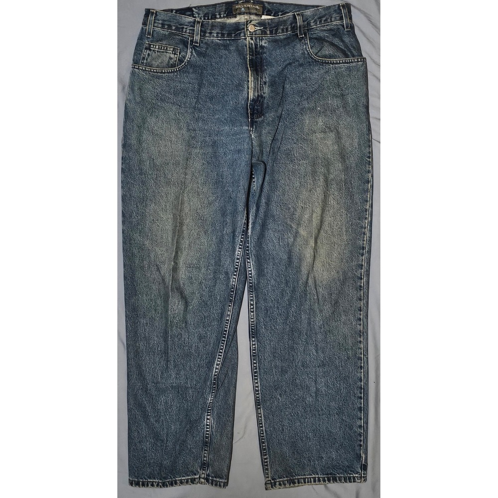Levis Silver Tab Jeans Baggy Fit Acid Wash Denim Pants W38 L32